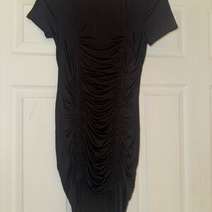 Elegant Black Ruched Dress
